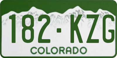 CO license plate 182KZG