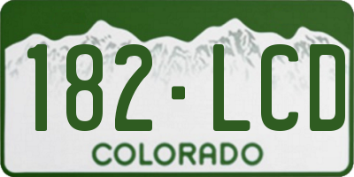 CO license plate 182LCD