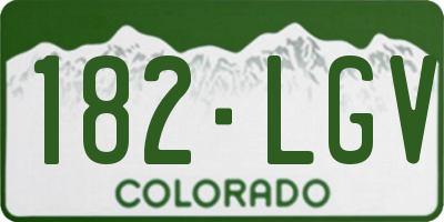 CO license plate 182LGV