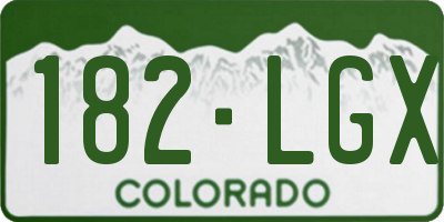 CO license plate 182LGX