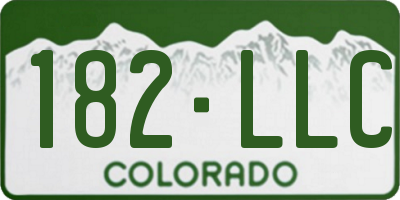 CO license plate 182LLC