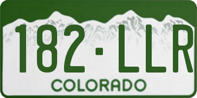 CO license plate 182LLR