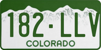CO license plate 182LLV