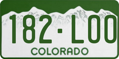 CO license plate 182LOO