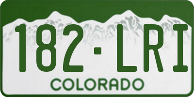 CO license plate 182LRI