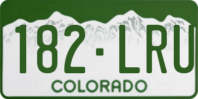 CO license plate 182LRU