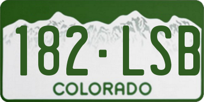 CO license plate 182LSB