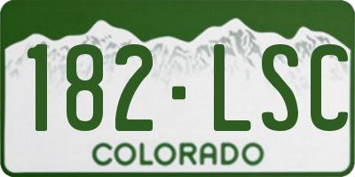 CO license plate 182LSC