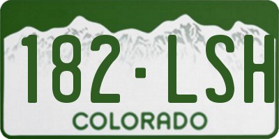 CO license plate 182LSH