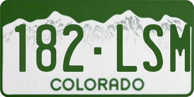 CO license plate 182LSM