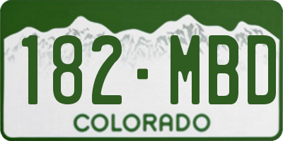 CO license plate 182MBD
