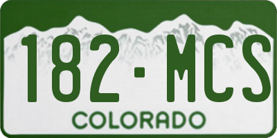 CO license plate 182MCS