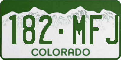 CO license plate 182MFJ