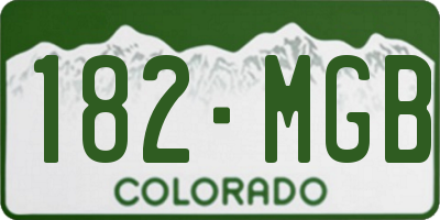 CO license plate 182MGB