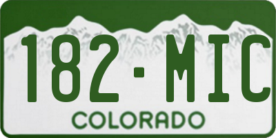 CO license plate 182MIC