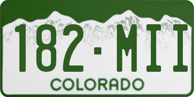 CO license plate 182MII