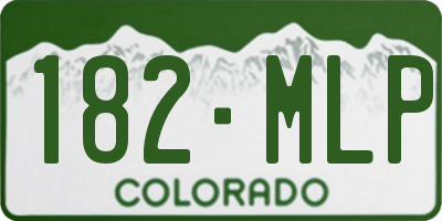 CO license plate 182MLP