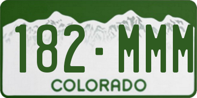 CO license plate 182MMM