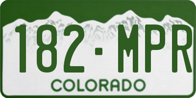 CO license plate 182MPR