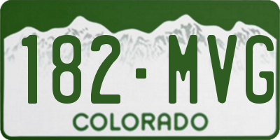 CO license plate 182MVG