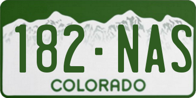 CO license plate 182NAS