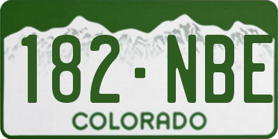 CO license plate 182NBE