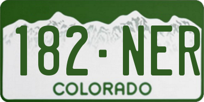 CO license plate 182NER