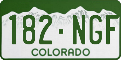 CO license plate 182NGF