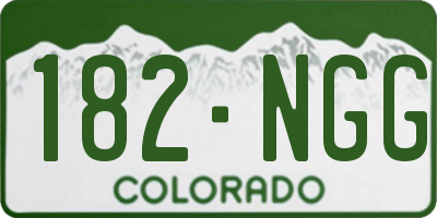 CO license plate 182NGG