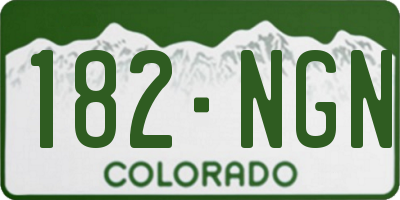 CO license plate 182NGN
