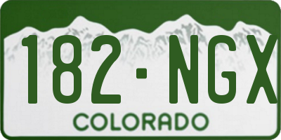 CO license plate 182NGX