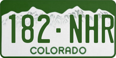 CO license plate 182NHR