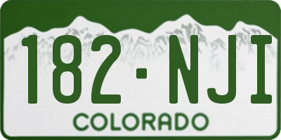 CO license plate 182NJI