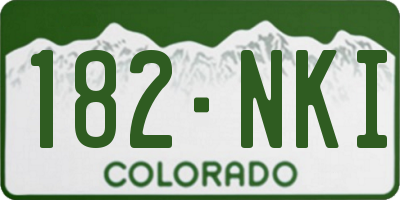 CO license plate 182NKI