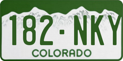 CO license plate 182NKY