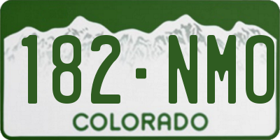 CO license plate 182NMO
