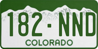 CO license plate 182NND