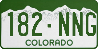 CO license plate 182NNG