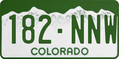 CO license plate 182NNW