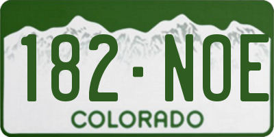 CO license plate 182NOE
