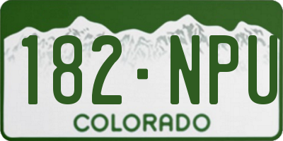 CO license plate 182NPU