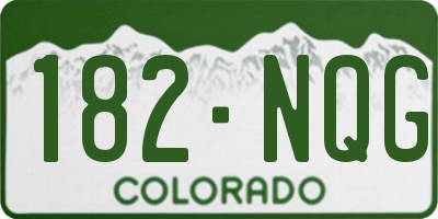 CO license plate 182NQG