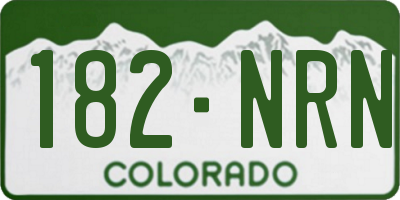 CO license plate 182NRN