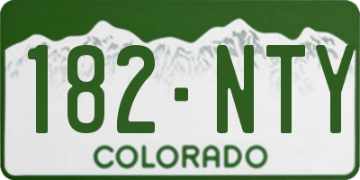 CO license plate 182NTY