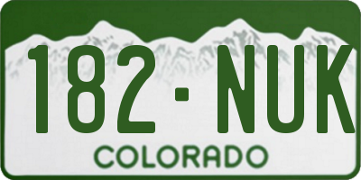 CO license plate 182NUK