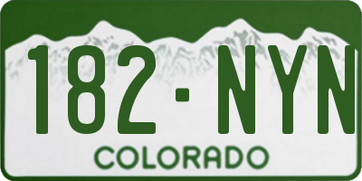 CO license plate 182NYN