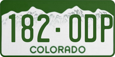CO license plate 182ODP