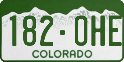 CO license plate 182OHE