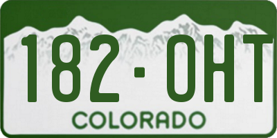 CO license plate 182OHT