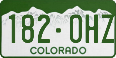 CO license plate 182OHZ